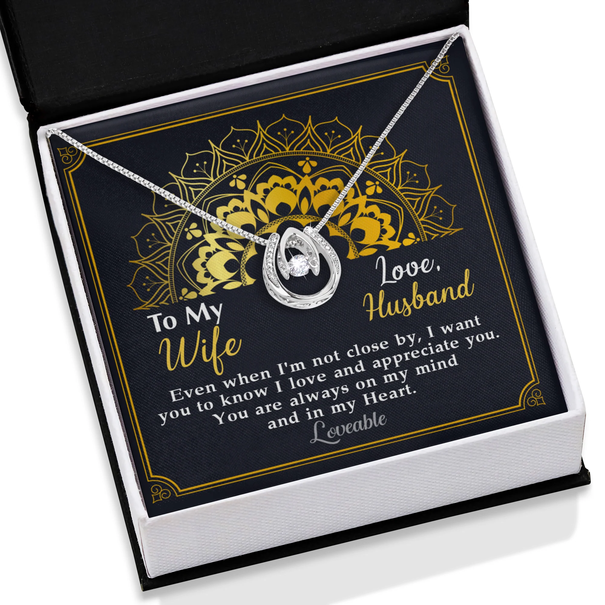 You're Always On My Mind And In My Heart - White Gold Necklace - Gift For Wife From Husband - Image 3