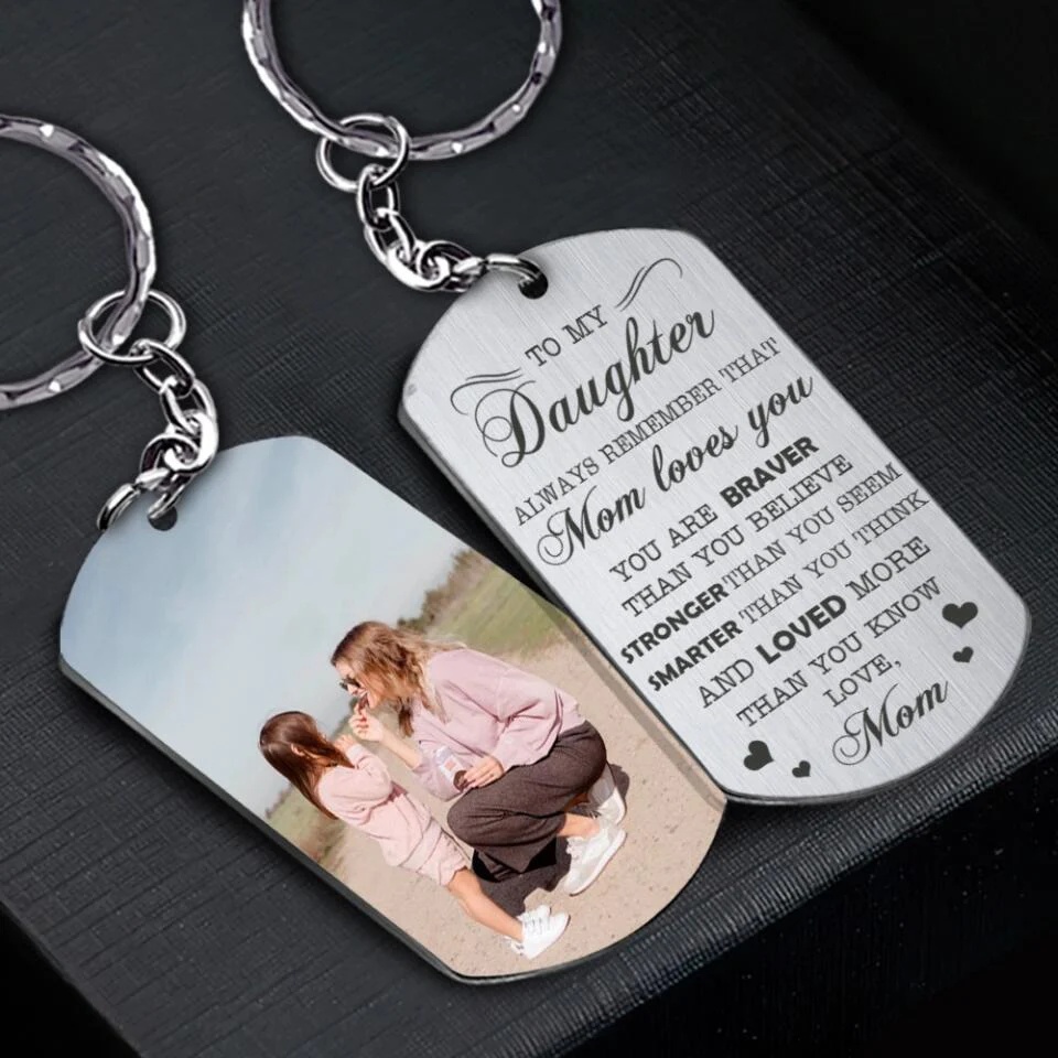 You're Braver Than You Believe, Encouraging Gift from Parent, Personalized Photo Keychain - Image 4