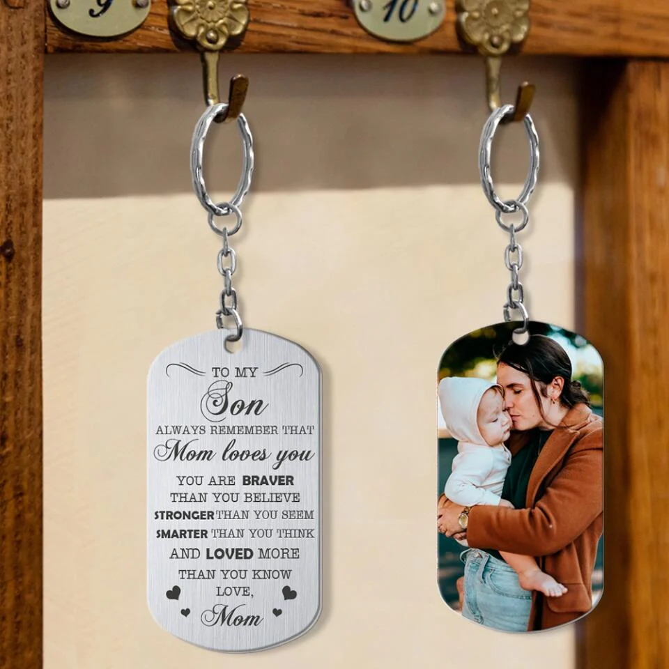 You're Braver Than You Believe, Encouraging Gift from Parent, Personalized Photo Keychain - Image 5