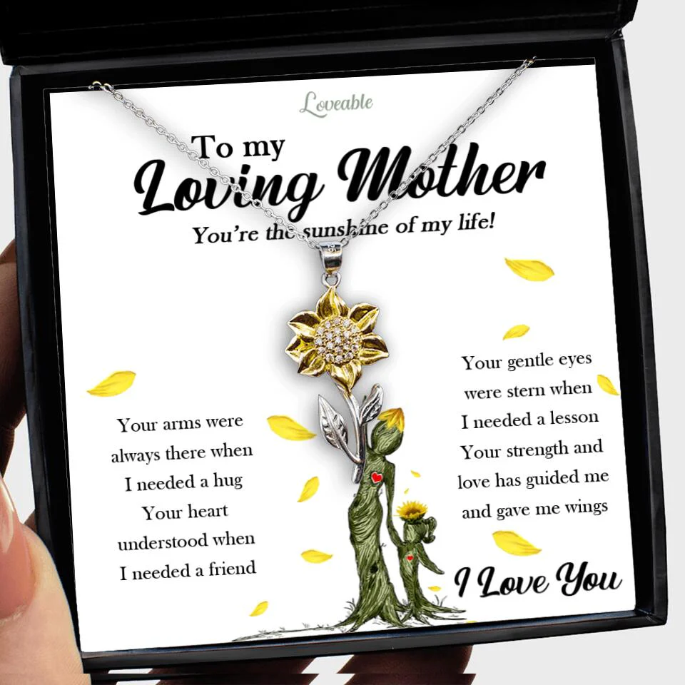 To My Loving Mother, You're The Sunshine Of My Life - Sunflower Pendant Necklace