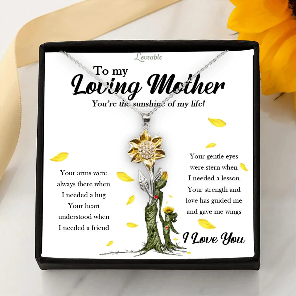 To My Loving Mother, You're The Sunshine Of My Life - Sunflower Pendant Necklace - Image 2