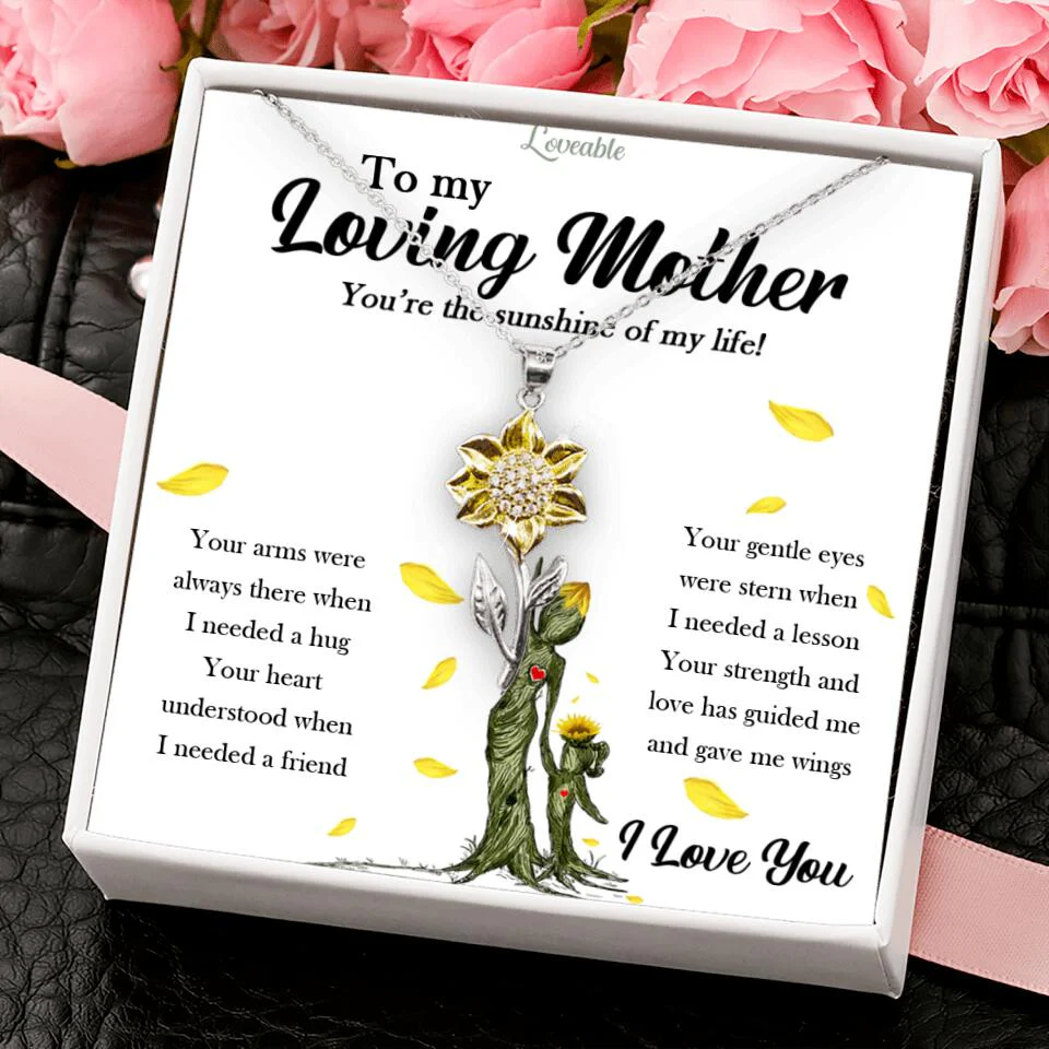 To My Loving Mother, You're The Sunshine Of My Life - Sunflower Pendant Necklace - Image 3