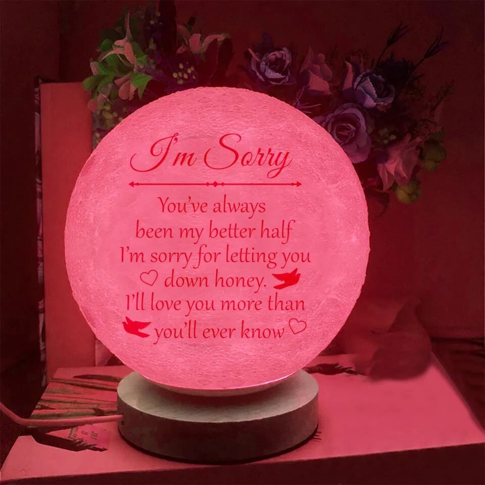 You've Always My Better Half - 3D Moon Lamp - Sorry Gift For Your Spouse - Image 2