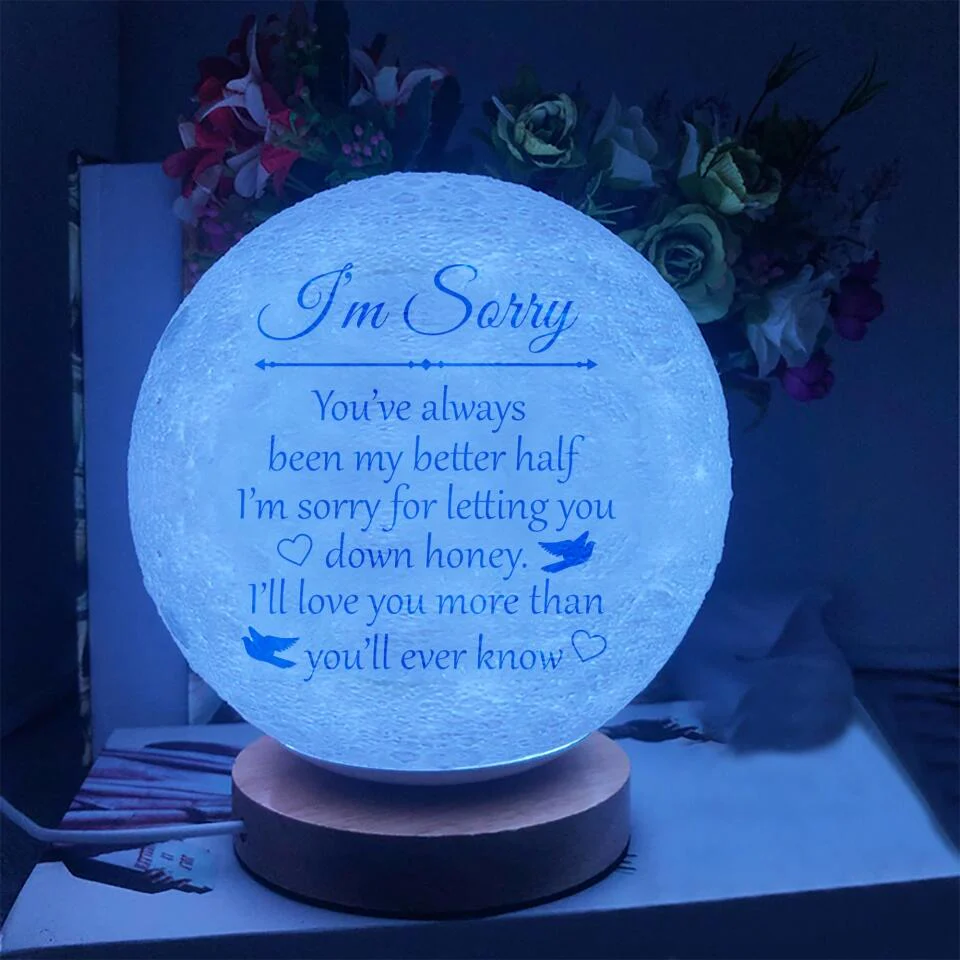 You've Always My Better Half - 3D Moon Lamp - Sorry Gift For Your Spouse - Image 3
